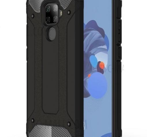 Силиконов гръб TPU Spigen Hybrid с твърда част за Huawei Mate 30 Lite - черен