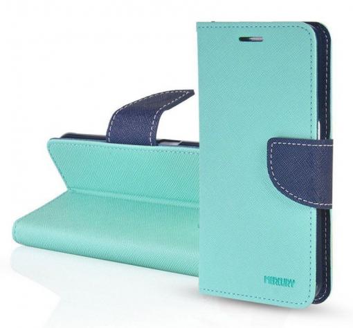 Кожен калъф Flip тефтер със стойка MERCURY Fancy Diary за Samsung A72 / A72 5G - мента