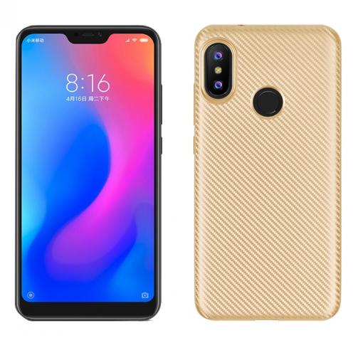 Силиконов калъф / гръб / TPU за Xiaomi RedMi 6 Pro / Xiaomi Mi A2 Lite - златист / Carbon