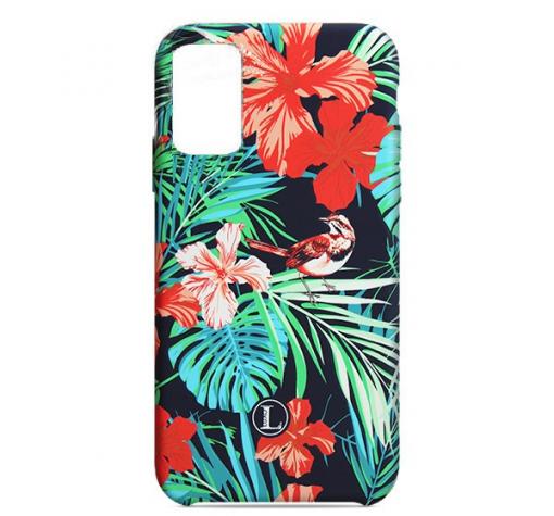 Силиконов калъф / гръб / TPU LUXO за Samsung S20 Plus - черен / цветя