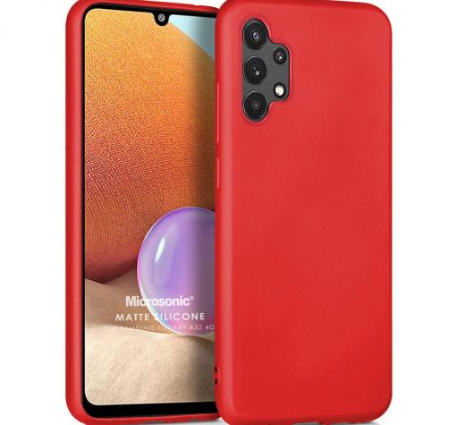 Силиконов калъф / гръб / TPU за Samsung A32 4G - червен / мат