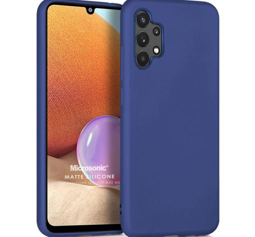 Силиконов калъф / гръб / TPU за Samsung A32 4G - тъмно син / мат