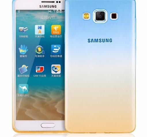 Силиконов гръб / калъф / TPU за Samsung J3 2016 J320 - синьо и жълто / преливащ