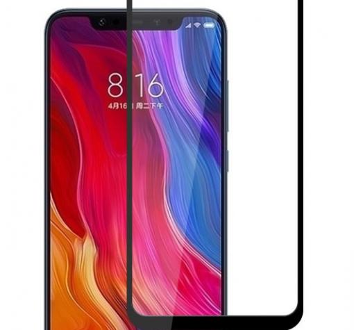 3D full cover Tempered glass screen protector Xiaomi Mi 8 / Извит стъклен скрийн протектор Xiaomi Mi 8 - черен