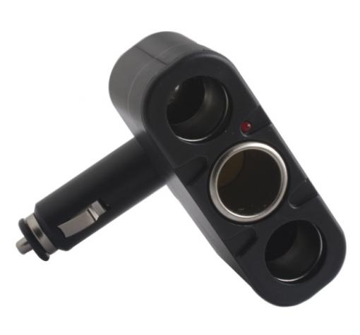 USB разклонител за запалка FOREVER 12V троен - черен