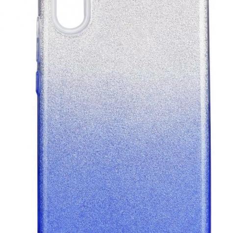 Силиконов калъф / гръб / TPU за Apple iPhone XS Max - преливащ / сребристо и синьо / брокат
