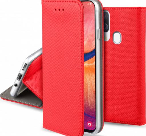 Кожен калъф Flip тефтер Flexi Magnet Book със стойка за Samsung A20e - червен