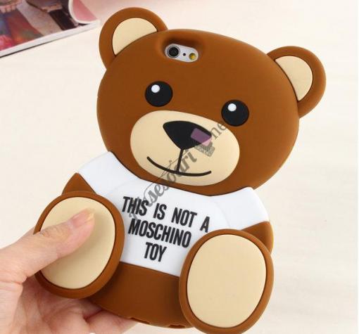 Силиконов калъф / гръб / TPU 3D Moschino Series за Huawei Ascend P8 Lite / Huawei P8 Lite - Teddy Bear / кафяв