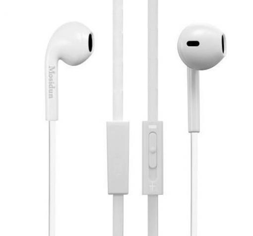 Стерео слушалки Mosidun M8 / handsfree / 3.5mm за смартфон - бели