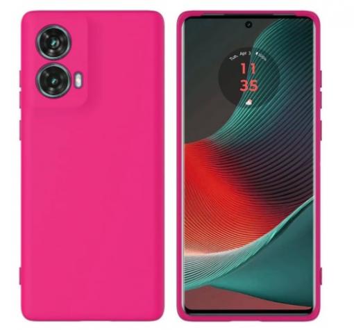 Луксозен силиконов калъф / кейс / Nano TPU за Motorola Moto G85 5G - розов кейс със защита за камерата