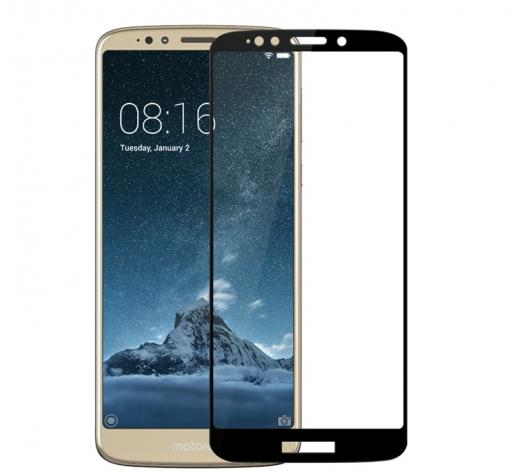 3D full cover Tempered glass screen protector Motorola Moto E5 Plus / Извит стъклен скрийн протектор за Motorola Moto E5 Plus - черен