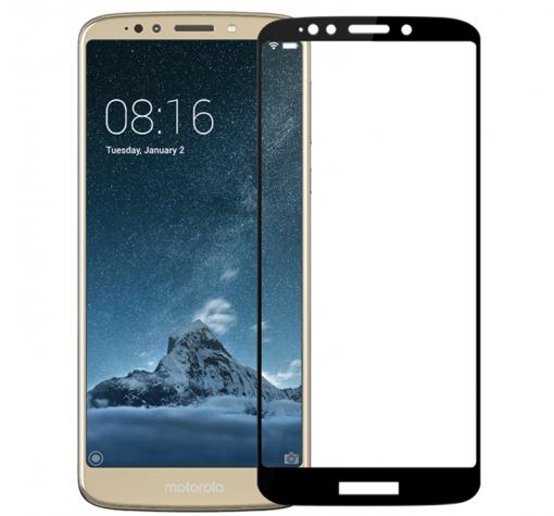 3D full cover Tempered glass screen protector Motorola Moto E5 / Извит стъклен скрийн протектор Motorola Moto E5 - черен