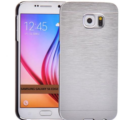 Луксозен твърд гръб / капак / MOTOMO за Samsung S6 Edge G925 - сребрист