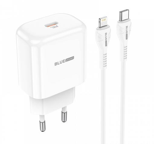 Зарядно устройство комплект BLUE Power BBN3 PD20W QC3.0 220V с кабел 1м Lightning-Type C