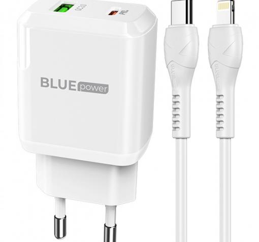 Зарядно устройство BLUE Power BLN5 PD20W QC3.0 220V с кабел 1м Lightning - Type C