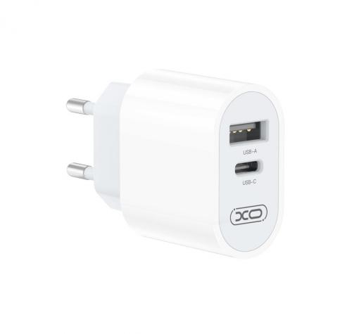 Зарядно устройство преходник адаптер 220V XO-L97 с USB и Type C изход 2.4A