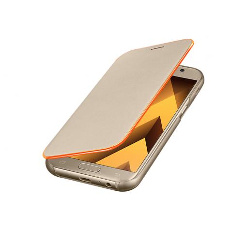 Оригинален калъф Neon Flip Cover EF-FA320PFEGWW за Samsung A3 2017 A320 - златист