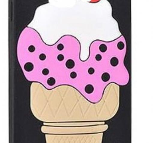Силиконов калъф / гръб / TPU 3D за Samsung A3 2017 A320 - Ice Cream / черен