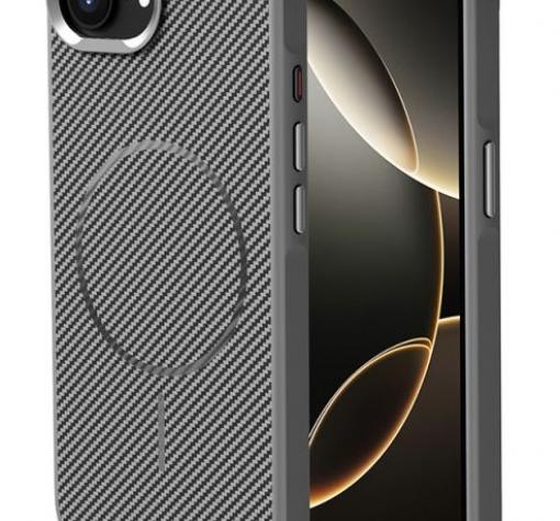 Луксозен гръб / кейс / Troy Case с безжично зареждане MagSafe за Apple iPhone 16e - сив / carbon