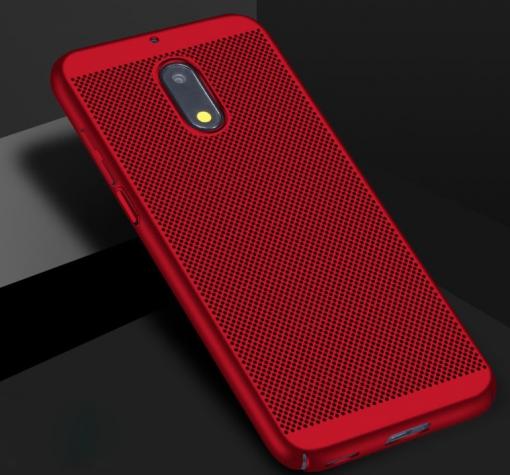 Луксозен твърд гръб за Nokia 3.1 2018 - червен / Grid