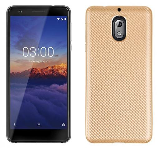 Силиконов калъф / гръб / TPU за Nokia 2.1 2018 - златист / Carbon
