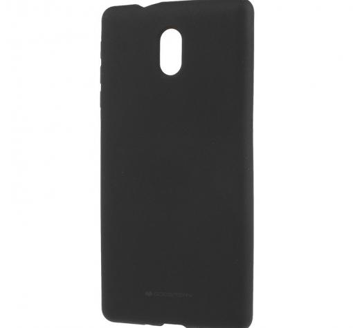 Луксозен силиконов калъф / гръб / TPU Mercury GOOSPERY Soft Jelly Case за Nokia 3.1 2018 - черен