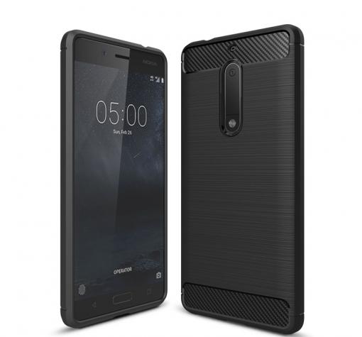 Силиконов калъф / гръб / TPU за Nokia 5 2017 - черен / Carbon