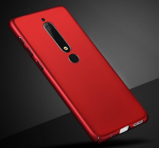 Луксозен твърд гръб за Nokia 6.1 (2018) - червен