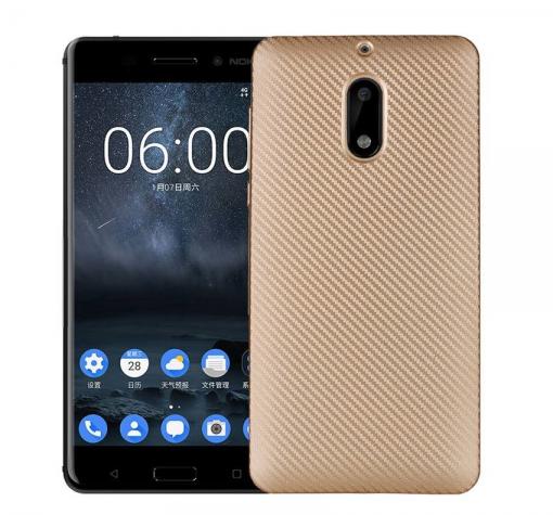 Силиконов калъф / гръб / TPU за Nokia 8 2017 - златист / Carbon