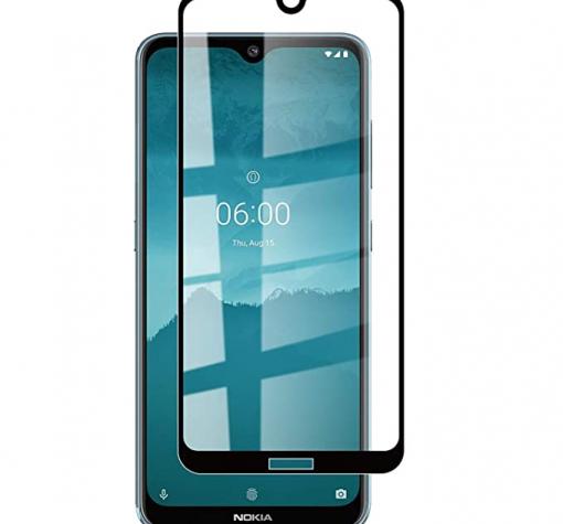 5D full cover Tempered glass Full Glue screen protector Nokia 2.3 / Извит стъклен скрийн протектор с лепило от вътрешната страна за Nokia 2.3 - черен