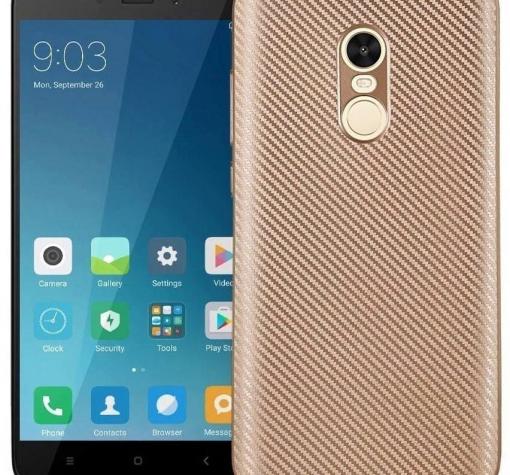 Силиконов калъф / гръб / TPU за Xiaomi RedMi Note 4 / RedMi Note 4X - златист / Carbon