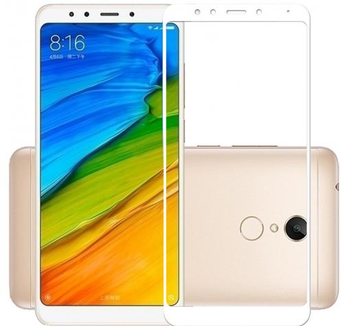 3D full cover Tempered glass screen protector Xiaomi Redmi 5 Plus / Извит стъклен скрийн протектор Xiaomi Redmi 5 Plus / Redmi Note 5 - бял