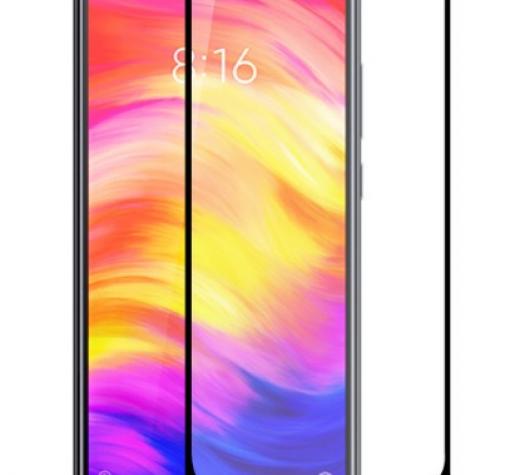 3D full cover Tempered glass screen protector Xiaomi Redmi Note 7 / Извит стъклен скрийн протектор Xiaomi Redmi Note 7 - черен