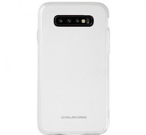 Силиконов калъф / гръб / TPU MOLAN CANO Jelly Case за Samsung S10 Plus - прозрачен / брокат