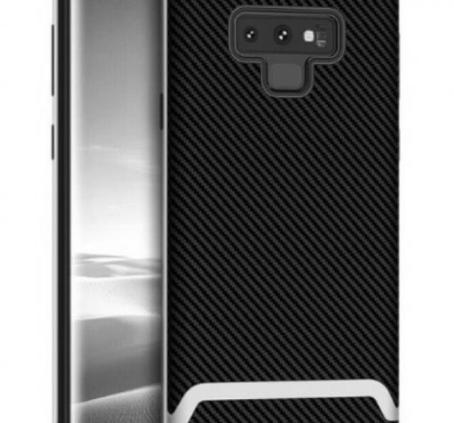 Оригинален силиконов гръб TPU iPaky Hybrid за Samsung Note 9 - черен / сребрист кант / carbon