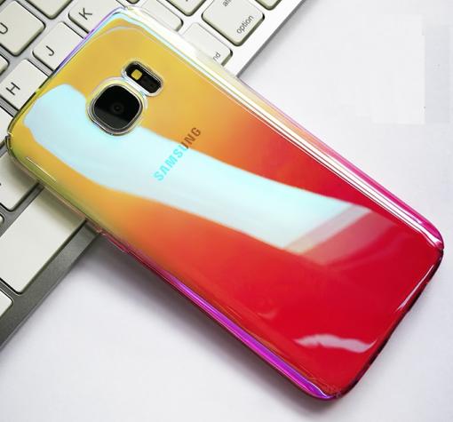 Луксозен гръб Glaze Case за Samsung S7 Edge G935 - преливащ / златисто и розово