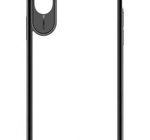 Луксозен гръб USAMS MIYA Series за Apple iPhone X - прозрачен / черен кант