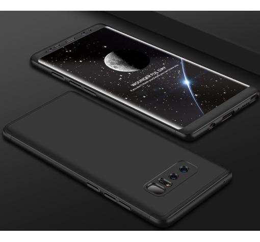 Луксозен твърд гръб GKK 3in1 360° Full Cover за Samsung Note 8 N950 - черен / лице и гръб