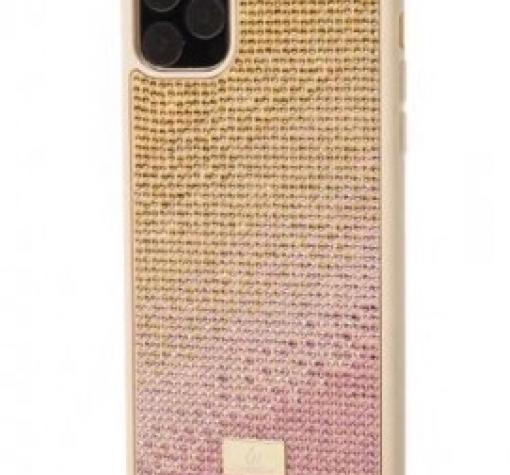 Луксозен твърд гръб Swarovski за Apple iPhone 11 - златист / камъни