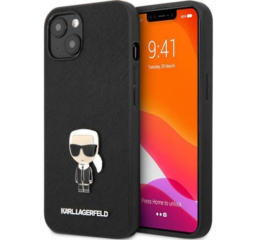 Оригинален гръб Karl Lagerfeld за Apple iPhone 13 6.1" - Karl Head / черен