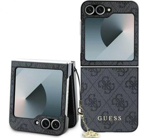Оригинален гръб / кейс / GUESS Charms Collection за Samsung Z Flip 6 - сив