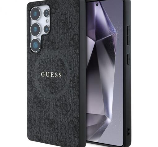 Оригинален калъф / гръб / GUESS с безжично зареждане MagSafe кейс за Samsung S25 Ultra - черен