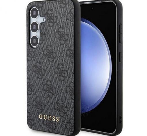 Оригинален калъф / кейс / Guess HC 4G Metal Gold Logo за Samsung S24 - черен гръб