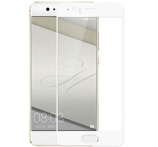 3D full cover Tempered glass Full Glue screen protector Huawei P10 Plus / Извит стъклен скрийн протектор с лепило от вътрешната страна за Huawei P10 Plus - бял