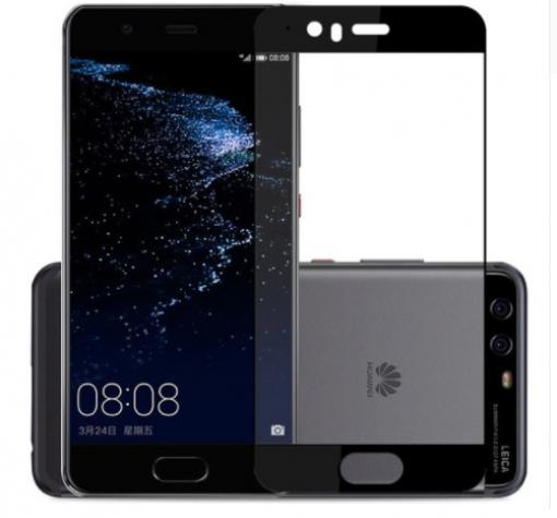 3D full cover Tempered glass Full Glue screen protector Huawei P10 Plus / Извит стъклен скрийн протектор с лепило от вътрешната страна за Huawei P10 Plus - черен