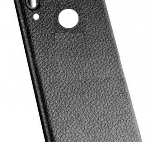 Луксозен силиконов калъф / гръб / TPU за Huawei P20 Lite - черен / имитиращ кожа