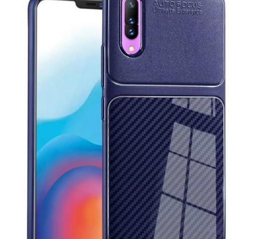 Луксозен силиконов калъф / гръб / TPU Auto Focus за Samsung A50 - тъмно син / Carbon