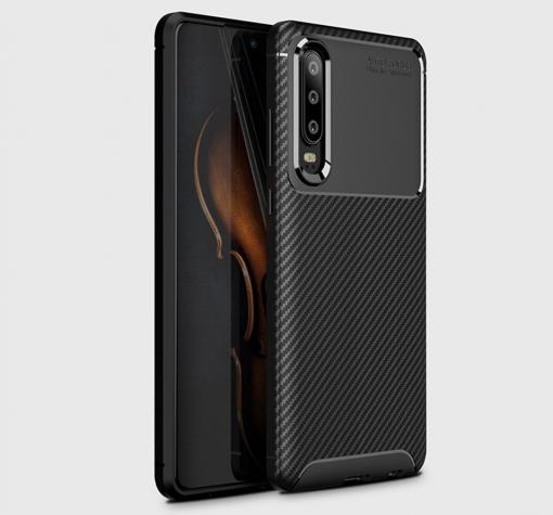 Луксозен силиконов калъф / гръб / TPU Auto Focus за Huawei P30 - черен / Carbon