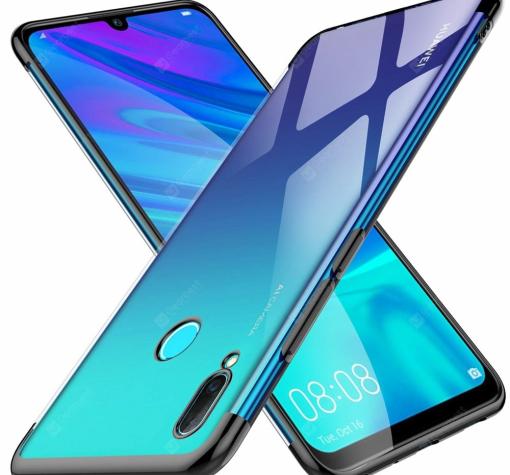 Луксозен силиконов калъф / гръб / TPU за Huawei P40 lite E - прозрачен / черен кант