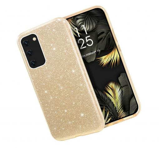 Силиконов калъф / гръб / TPU за Huawei P40 Pro - златист / брокат